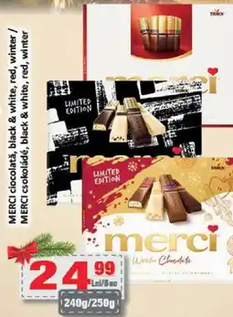 CBA MERCI ciocolată, black & white, red, winter Ofertă