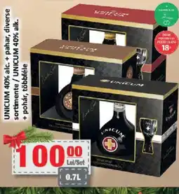 CBA UNICUM 40% alc. + pahar Ofertă