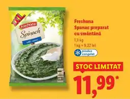 Lidl Freshona Spanac preparat cu smântână Ofertă