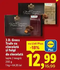 Lidl J.D. Gross Trufe cu ciocolată și fulgi de ciocolată Ofertă
