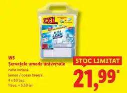 Lidl W5 Șervețele umede universale Ofertă