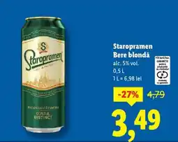 Lidl STAROPRAMEN Bere blondă Ofertă