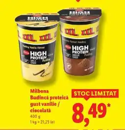 Lidl Milbona Budincă proteică gust vanilie / ciocolată Ofertă