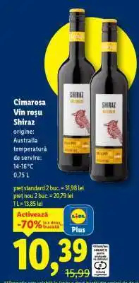 Lidl Cimarosa Vin roșu Shiraz Ofertă