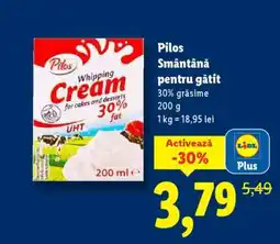 Lidl Pilos Smântână pentru gătit Ofertă