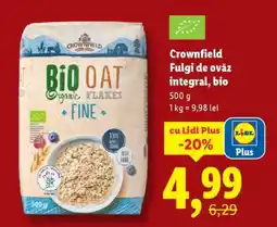 Lidl CROWNFIELD Fulgi de ovăz integral, bio Ofertă