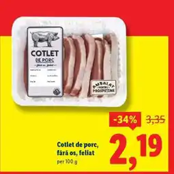 Lidl Cotlet de porc fără os, feliat Ofertă