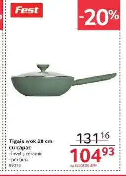 Selgros Tigaie wok cu capac Ofertă
