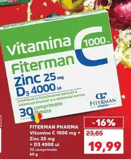 Kaufland FITERMAN PHARMA Vitamina C 1000 mg + Zinc 25 mg + D3 4000 ui Ofertă