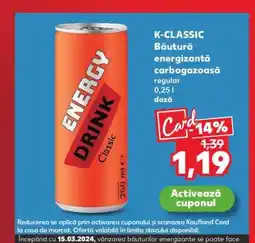 Kaufland K-CLASSIC Băutură energizantă carbogazoasă Ofertă