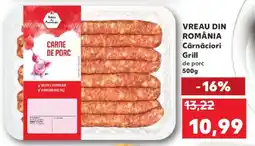 Kaufland VREAU DIN ROMÂNIA Cârnațiori Grill de porc 500g Ofertă