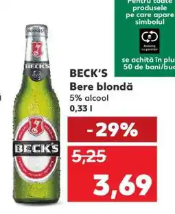 Kaufland BECK‘S Bere blondă Ofertă