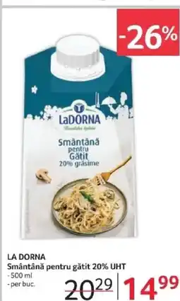 Selgros LA DORNA Smântână pentru gătit 20% UHT Ofertă