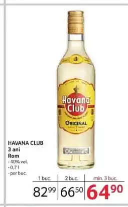 Selgros HAVANA CLUB 3 ani Rom Ofertă