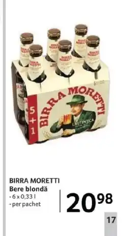 Selgros BIRRA MORETTI Bere blondǎ Ofertă