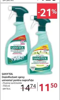 Selgros SANYTOL Dezinfectant spray universal pentru suprafeţe Ofertă