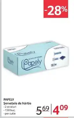 Selgros PAPELY Şervețele de hârtie Ofertă