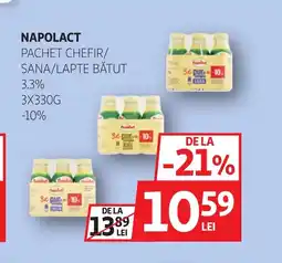 Auchan NAPOLACT Pachet chefir/ sana/lapte bătut 3.3% Ofertă
