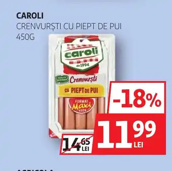 Auchan CAROLI Crenvurști cu piept de pui Ofertă