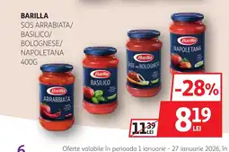 Auchan BARILLA Sos arrabiata/ basilico/ bolognese/ napoletana Ofertă