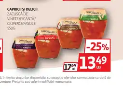 Auchan CAPRICII ȘI DELICII Zacusca de vinete/picantă/ ciuperci/fasole Ofertă