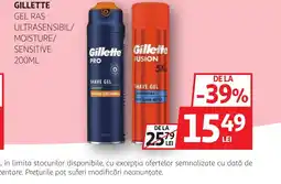 Auchan GILLETTE Gel ras ultrasensibil/ moisture/ sensitive Ofertă