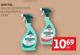 Auchan SANYTOL Soluţie dezinfectantă multisuprafeţe Ofertă