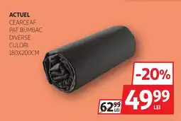 Auchan ACTUEL Cearceaf pat bumbac Ofertă