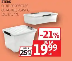 Auchan Sterk cutie depozitare cu rotiţe, plastic Ofertă