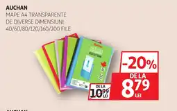 Auchan AUCHAN Mape a4 transparente Ofertă