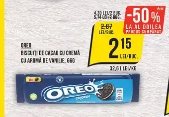 Mega Image OREO Biscuiti de cacao cu cremă cu aroma de vanilie Ofertă