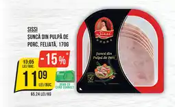 Mega Image SISSI Șuncă din pulpă de porc, feliată Ofertă
