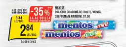 Mega Image MENTOS Drajeuri cu aroma de fructe/mentă, 38g/gumate rainbow Ofertă