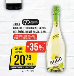 Mega Image ZAREA Cocktail efervescent, cu suc de lămâie, mentă şi soc Ofertă