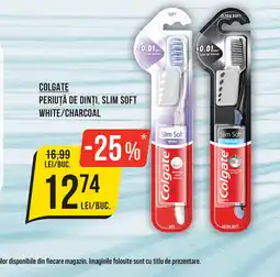 Mega Image COLGATE Periuță de dinți, slim soft white/charcoal Ofertă