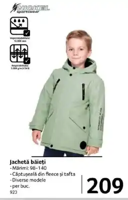 Selgros NICKEL SPORTSWEAR Jachetǎ băieți Ofertă