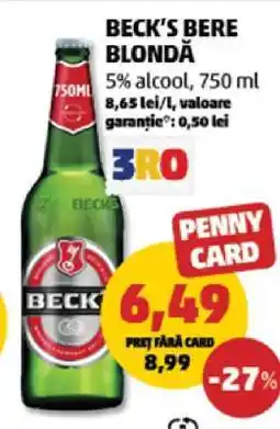 Penny BECK‘S Bere blondă Ofertă
