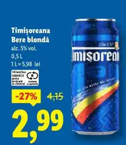 Lidl TIMIŞOREANA Bere blondă Ofertă