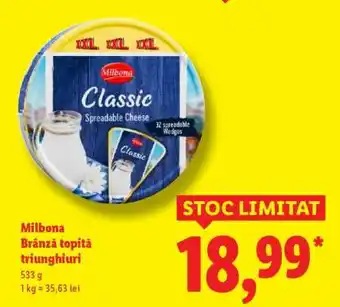 Lidl MILBONA Brânză topită triunghiuri Ofertă