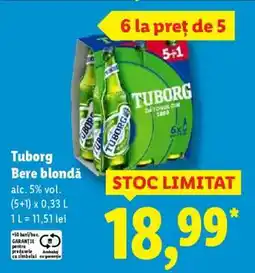 Lidl TUBORG Bere blondă Ofertă