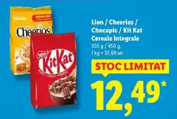 Lidl Lion / Cheerios / Chocapic / Kit Kat Cereale integrale Ofertă