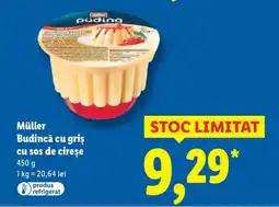 Lidl Müller Budincă cu griș cu sos de cireșe Ofertă