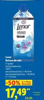 Lidl Lenor Balsam de rufe Ofertă