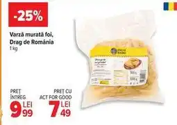 Carrefour Varză murată, foi, Drag de România Ofertă