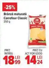 Carrefour Brânză maturată Carrefour Classic 250 g Ofertă