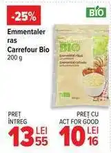 Carrefour Emmentaler ras Carrefour Bio 200 g Ofertă