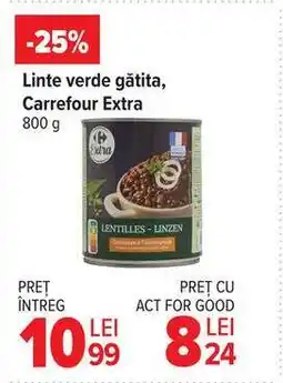 Carrefour Linte verde gătită, Carrefour Extra Ofertă