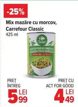Carrefour Mix mazăre cu morcov, Carrefour Classic Ofertă