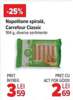 Carrefour Napolitane spirală, Carrefour Classic Ofertă