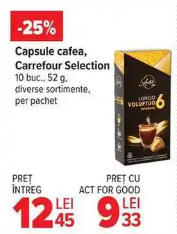Carrefour Capsule cafea, Carrefour Selection Ofertă